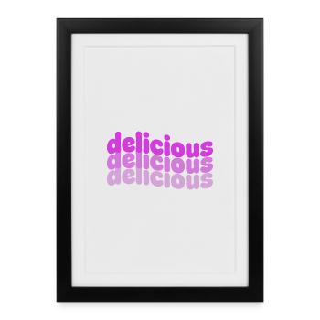 Délicieux motif de dégradé typo - Affiche encadrée (27 × 37 cm) - noir - Devant