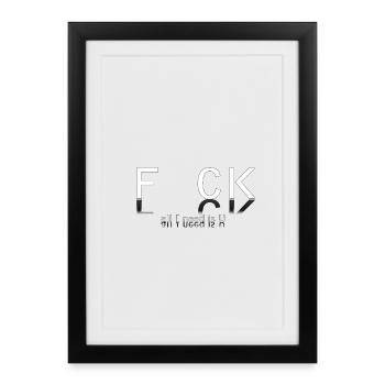 Provocative textual design with slogan - Framed poster (27 × 37 cm) - black - Front