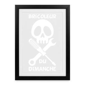 Bricoleur du dimanche (blanc) - Affiche encadrée (27 × 37 cm) - noir - Devant