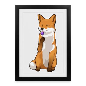 Sucettes de renard - Affiche encadrée (27 × 37 cm) - noir - Devant