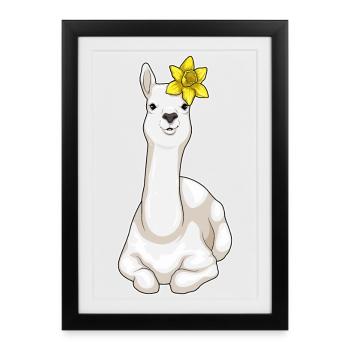 Llama Daffodil - Framed poster (27 × 37 cm) - black - Front