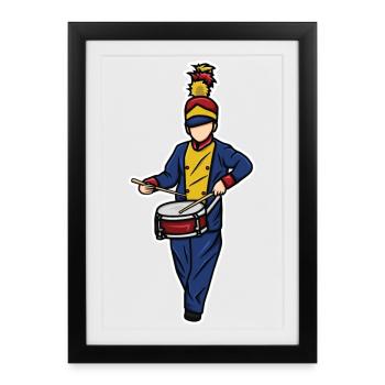 Garçon batteur - Affiche encadrée (27 × 37 cm) - noir - Devant