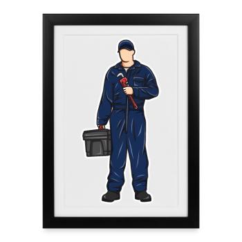Plumber Boy - Framed poster (27 × 37 cm) - black - Front