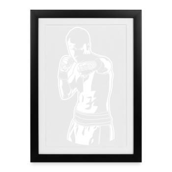 Croquis de boxeur - Affiche encadrée (27 × 37 cm) - noir - Devant