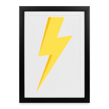 Eclair jaune - Affiche encadrée (27 × 37 cm) - noir - Devant