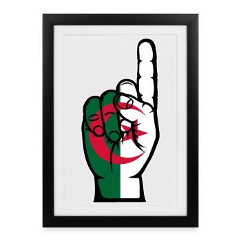 Drapeau algérien numéro 1 - Affiche encadrée (27 × 37 cm) - noir - Devant