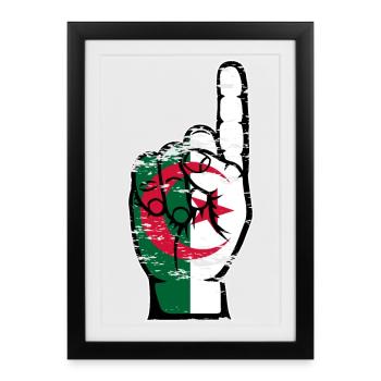 Drapeau de l’Algérie numéro 1 utilisé - Affiche encadrée (27 × 37 cm) - noir - Devant