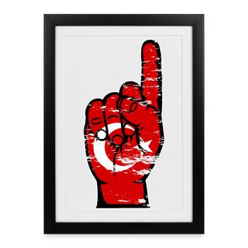 Drapeau de la Turquie numéro 1 utilisé - Affiche encadrée (27 × 37 cm) - noir - Devant