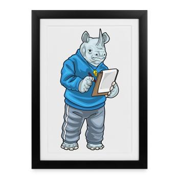 Rhino Sport Teacher School - Framed poster (27 × 37 cm) - black - Front