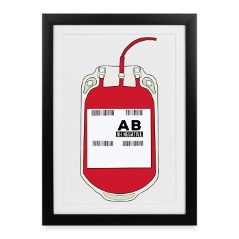AB Negative Blood Bag - Framed poster (27 × 37 cm) - black - Front