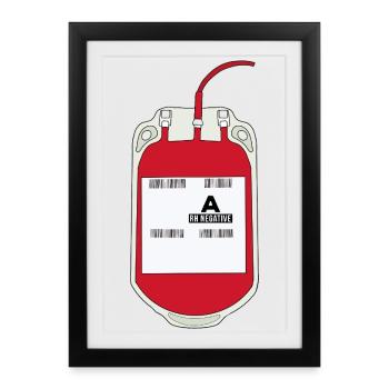 A Negative Blood Bag - Framed poster (27 × 37 cm) - black - Front