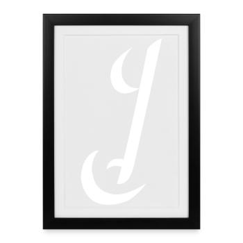 Letter J, name, the letter J - Framed poster (27 × 37 cm) - black - Front
