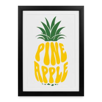 Ananas Obst Ananas fruit d’ananas - Affiche encadrée (27 × 37 cm) - noir - Devant