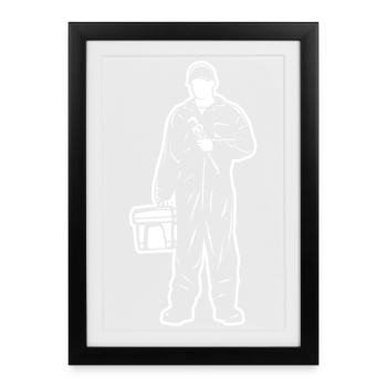 plumber - Framed poster (27 × 37 cm) - black - Front