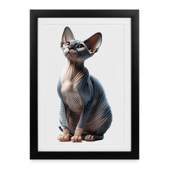 Sphynxkatze Sphynx Cat - Affiche encadrée (27 × 37 cm) - noir - Devant