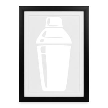 Cocktail Shaker Cocktail Bar Gift Bartender - Framed poster (27 × 37 cm) - black - Front
