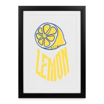 Un design citron rétro et tendance pour une ambiance estivale - Affiche encadrée (27 × 37 cm) - noir - Devant