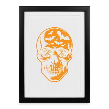 Spiderweb Skull Halloween - Framed poster (27 × 37 cm) - black - Front