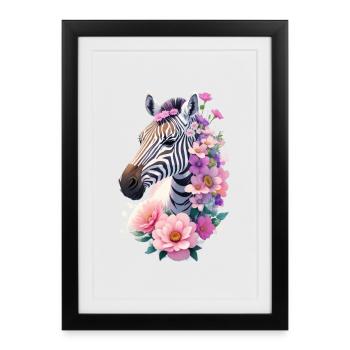 Zèbre - Affiche encadrée (27 × 37 cm) - noir - Devant