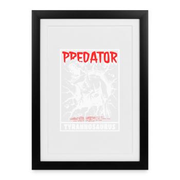 Predator - Tyrannosaurus Rex - Gerahmtes Poster (27 × 37 cm) - Schwarz - Vorne