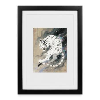 L'Ombre du Sommet : Baihu – Crépuscule Mystique - Affiche encadrée (27 × 37 cm) - noir - Devant