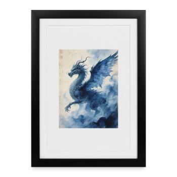 L'Envol Ancestral : Yinglong – Souffle Premier - Affiche encadrée (27 × 37 cm) - noir - Devant