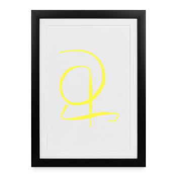Drôle de lettre A - Affiche encadrée (27 × 37 cm) - noir - Devant