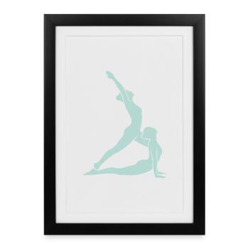 Yoga Silhouette - Affiche encadrée (27 × 37 cm) - noir - Devant