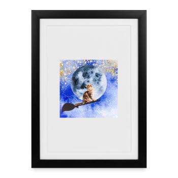 Chat sorcier - Affiche encadrée (27 × 37 cm) - noir - Devant
