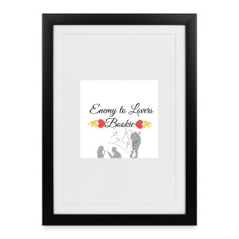 Ennemi des amoureux bookmaker design - Affiche encadrée (27 × 37 cm) - noir - Devant