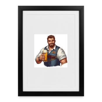 Héros de la bière en costume traditionnel - Affiche encadrée (27 × 37 cm) - noir - Devant