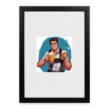 Beer hero in festival charm - Framed poster (27 × 37 cm) - black - Front