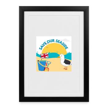Save Our Seaside Illustration - Framed poster (27 × 37 cm) - black - Front