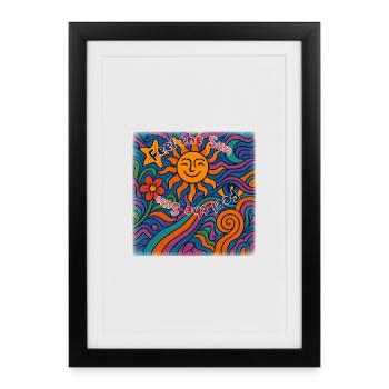 Feel the Sun - Summer Design - Affiche encadrée (27 × 37 cm) - noir - Devant