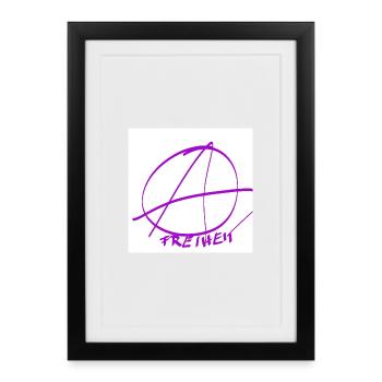 Freedom in the Circle of Anarchy – Purple Lines - Framed poster (27 × 37 cm) - black - Front
