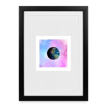 Earth in pastel galaxy - Framed poster (27 × 37 cm) - black - Front