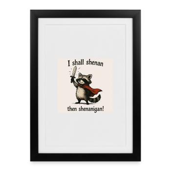 Raccoon Hero Shenanigan - Framed poster (27 × 37 cm) - black - Front