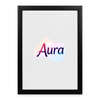 Aura – Modern Colorful Typographic Design - Framed poster (27 × 37 cm) - black - Front