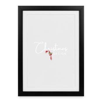 Classic Christmas Motif White | Candy cane - Framed poster (27 × 37 cm) - black - Front