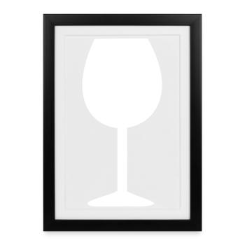 Verre à vin - Affiche encadrée (27 × 37 cm) - noir - Devant