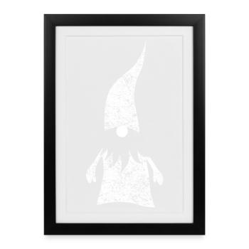 Elves Grunge white minimalist Christmas - Framed poster (27 × 37 cm) - black - Front