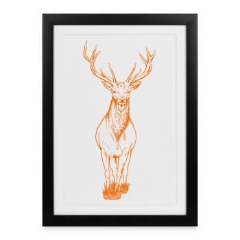 Orange cerf - Affiche encadrée (27 × 37 cm) - noir - Devant