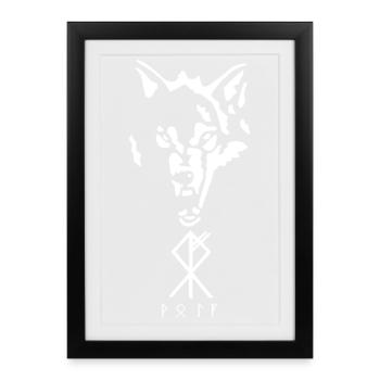 Viking Rune of the Wolf - Framed poster (27 × 37 cm) - black - Front