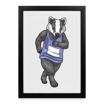 Badger Jogger Jogging Sport - Framed poster (27 × 37 cm) - black - Front