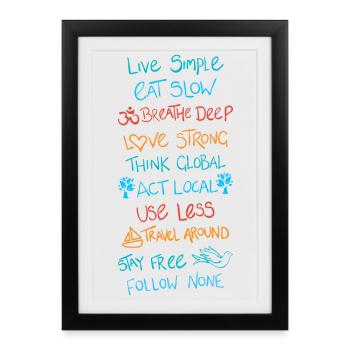 Vivre simple 2 - Affiche encadrée (27 × 37 cm) - noir - Devant