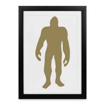 Bigfoot Silhouette Minimaliste Conte de fées - Affiche encadrée (27 × 37 cm) - noir - Devant