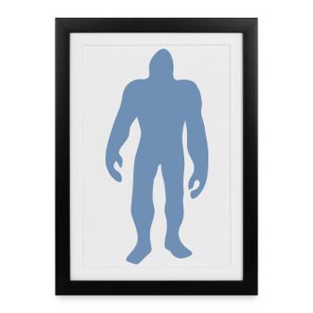 Bigfoot Silhouette Minimaliste Conte de fées - Affiche encadrée (27 × 37 cm) - noir - Devant