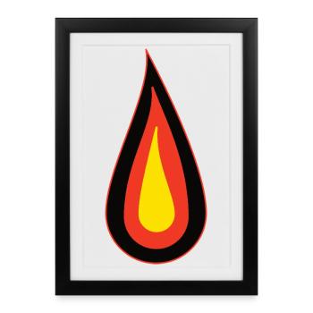 Germany Flame - Black Red Gold Design - Framed poster (27 × 37 cm) - black - Front