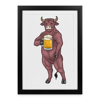 Bull Beer - Framed poster (27 × 37 cm) - black - Front