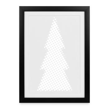 Silhouette du sapin de Noël - Affiche encadrée (27 × 37 cm) - noir - Devant